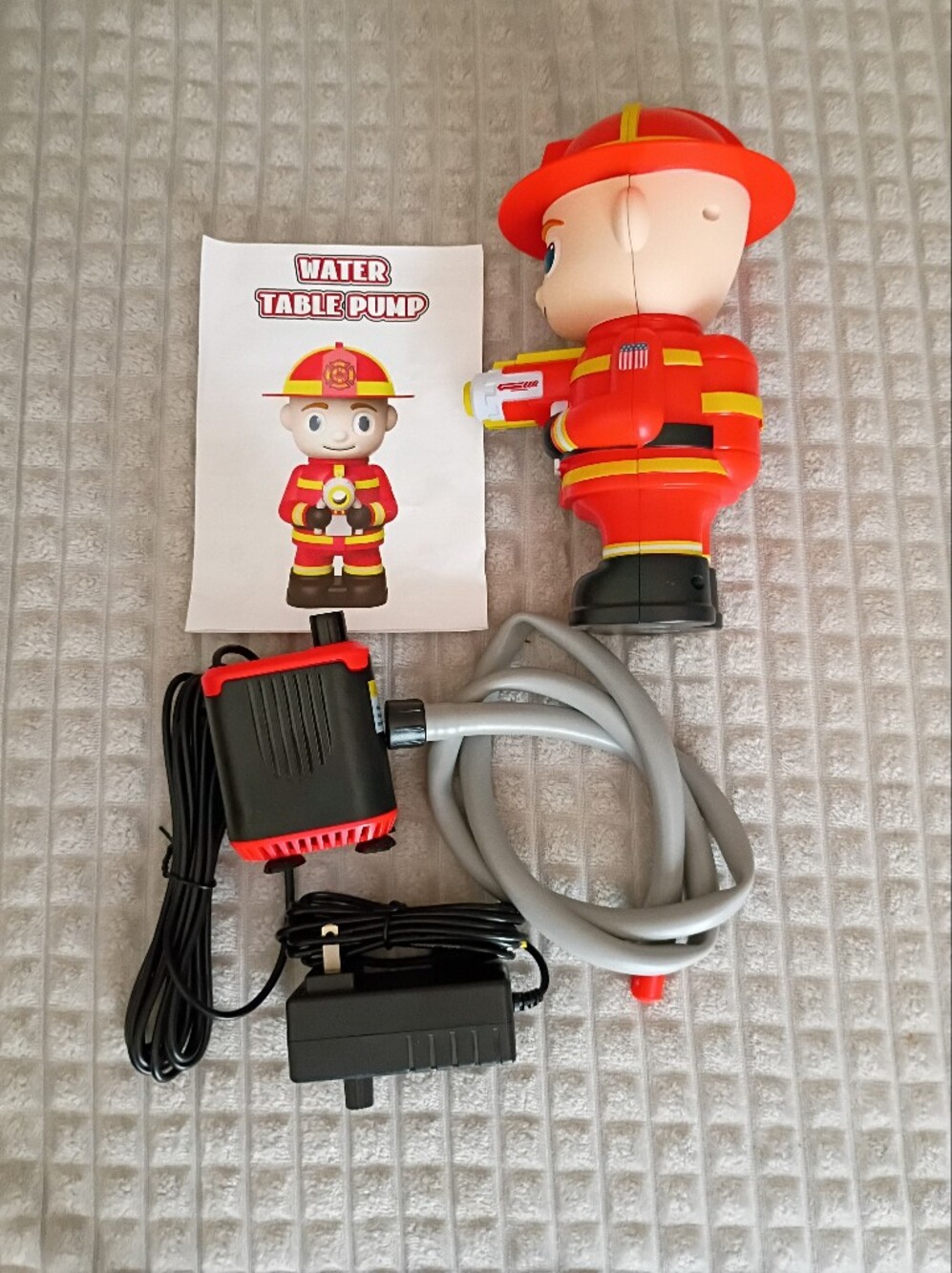 NEW Fireman Water Table Pump Toy – Adjustable Water Flow – Complete Set